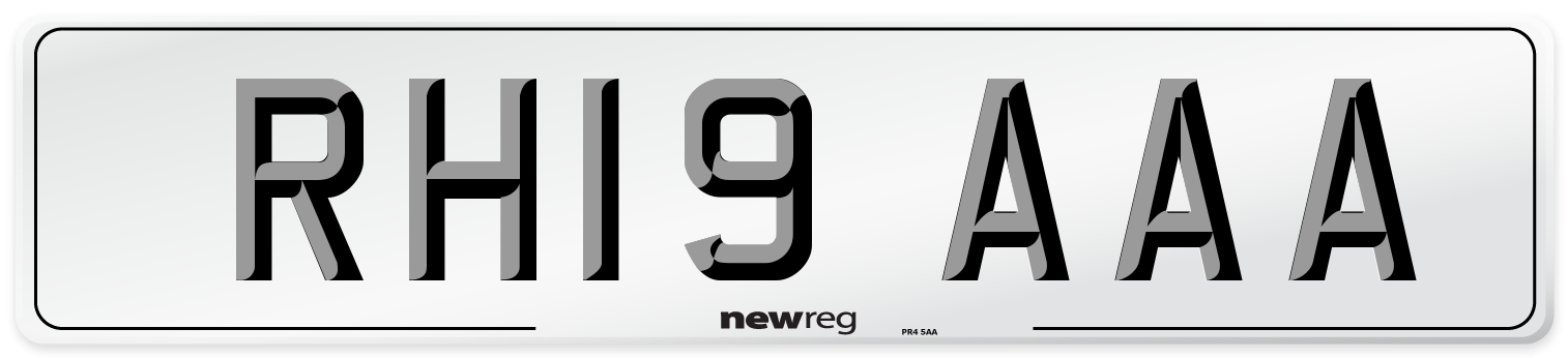 RH19 AAA Number Plate from New Reg